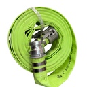 Boyau de renvoi en PVC 2po x 50pi avec raccords à came en aluminium 150 PSI - Vert