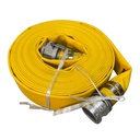 Boyau de renvoi en PVC 2po x 50pi avec raccords à came en aluminium 150 PSI - Jaune
