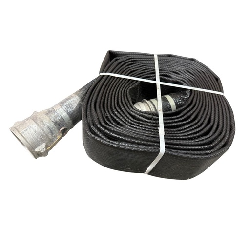 Boyau de renvoi en PVC 3po x 50pi avec raccords à came en aluminium 150 PSI - Noir